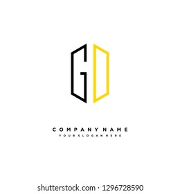 G D initial letter, modern logo design template vector 