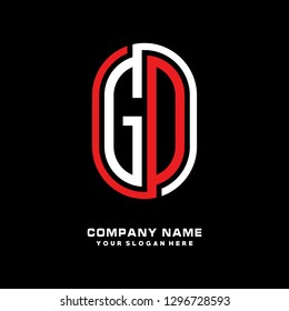 G D initial letter, modern logo design template vector 