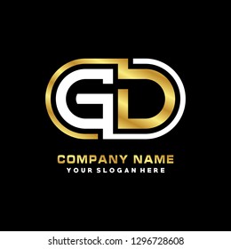 G D initial letter, modern logo design template vector 