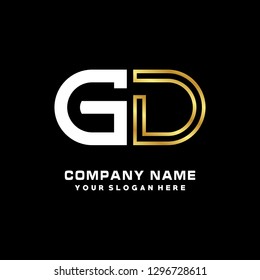 G D initial letter, modern logo design template vector 