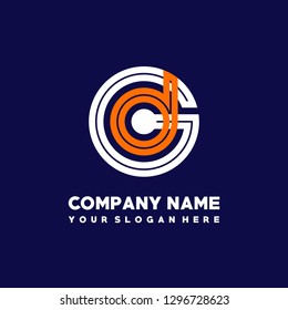 G D initial letter, modern logo design template vector 