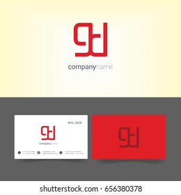 G D joint logo letter symbol with business card template