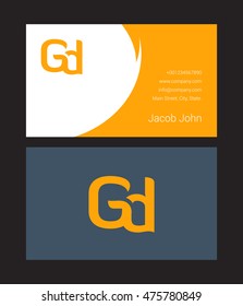 G D Letter logo design with Business card template