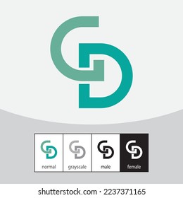 Logo de las letras G y D. - Vector