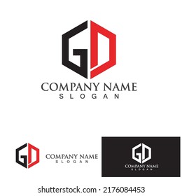 G and D Letter vector illustration icon Logo Template design