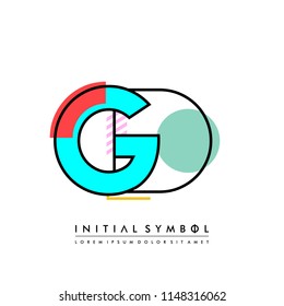 G D Memphis letter style, initial logo template vector full color.