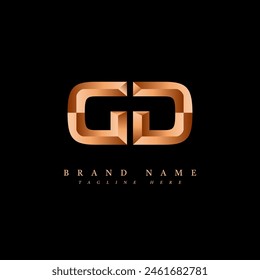 logotipo de monograma g y d en oro