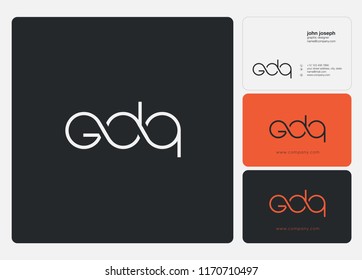 G D Q Letters Joint logo icon and business card vector template.