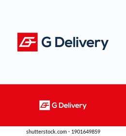 G delivery logo. G delivery logo airplane template. Letter logotype with letter g