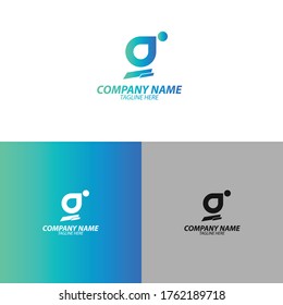 G DISEÑO DE LOGOTIPO AZUL GRADIENTE DE DOT