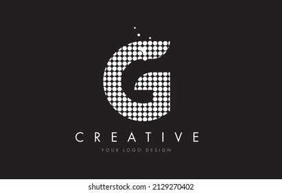 G Dots Letter Logo Design with White Bubble Circles and Swoosh