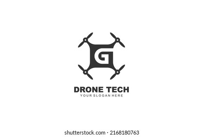 G Drone logo design inspiration. Vector letter template design for brand.