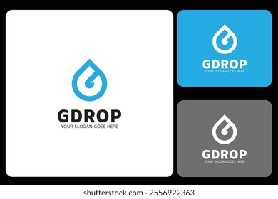 G Drop Logo Design Template, aqua drop water flow letter G drink, mineral water, clean water, waters, water management symbol icon