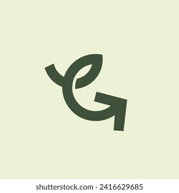 G, E or C letter logos in the form of lines, leaves and forward arrows with a minimalist design.