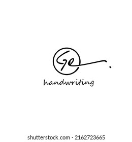 G e Ge initial letter handwriting and signature logo