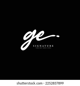 G, E, GE Initial letter handwriting and signature vector logo