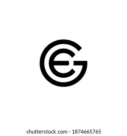 G E Ge Eg Initial Logo Design Vector