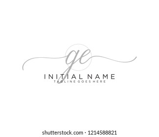 G E Initial handwriting logo vector