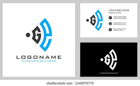 G E initial logo template vector