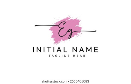  EG G E initial signature logo template vector