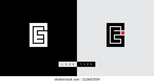 G and E - initials or logo. GE - monogram.  2 types of logotype. Vector design element or icon. EG.