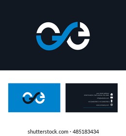 G E  letter logo, with Business card
