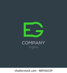G & E Letter logo Design vector
