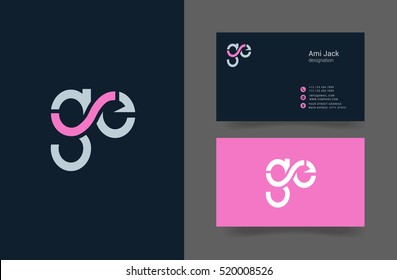 G & E Letter logo design, with Business card Template
