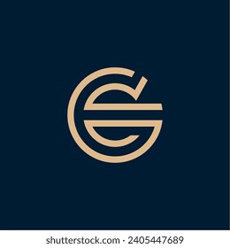 G and E letters combination logo. Company brand identity. Tree crown inscribed in the logo. Business card template included.