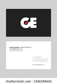 G E letters Joint logo icon with business card vector template.