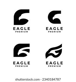 G eagle letter set collection icon design illustration template