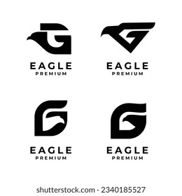 Plantilla de ilustración de diseño de conjunto de letras de águila G