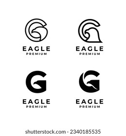 G eagle letter set collection icon design illustration template