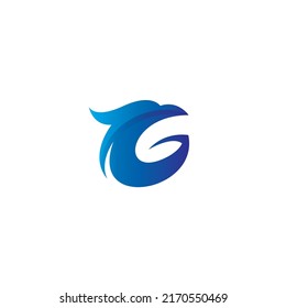 G Eagle Logo Simple Design, Eagle Head, Letter G Logo
