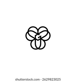 G element technology flower icon logo