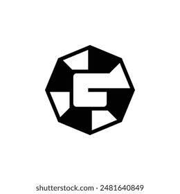 G emerald gem letter logo