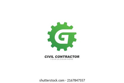G Engineering logo design inspiration. Vector letter template design for brand.