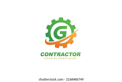 G Engineering logo design inspiration. Vector letter template design for brand.