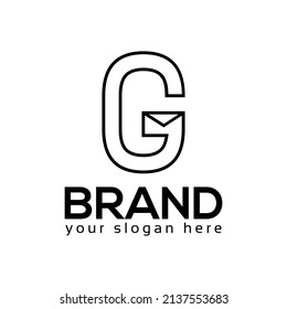 G envelope logo vector. Flat design. Vector Illustration on white background.
