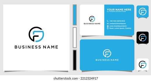 g f gf fg diseño inicial de logotipo vectorial idea gráfica creativa con plantilla de tarjeta de visita
