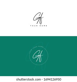 G F GF Initial letter handwriting and signature logo.	