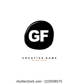 G F GF Initial logo template vector