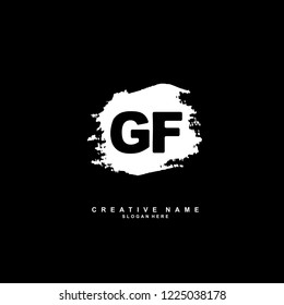G F GF Initial logo template vector