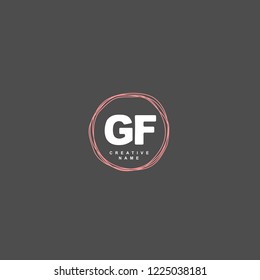 G F GF Initial logo template vector