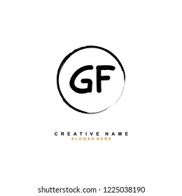 G F GF Initial logo template vector