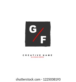 G F GF Initial logo template vector