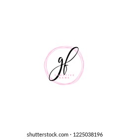 G F GF Initial logo template vector
