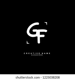 G F GF Initial logo template vector