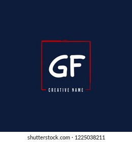G F GF Initial logo template vector