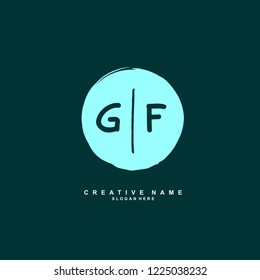 G F GF Initial logo template vector